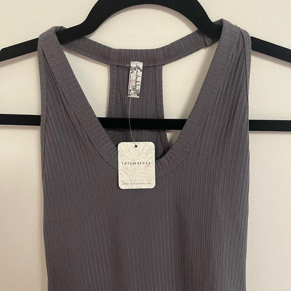 NWT Free People Speed Dial Ribbed Bodysuit in Grey, XS - Picture 5 of 16